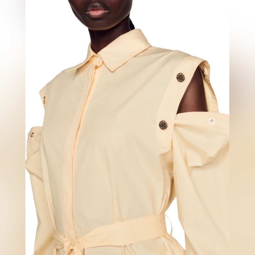 Sandro Cream Button Down Shirt
